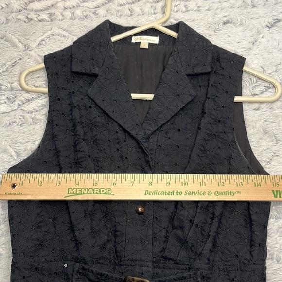 Shoshanna Dresses Shoshanna Black Eyelet Sleeveless Collared Shirt